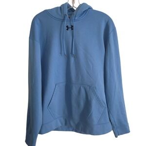 Under Armour Hoodie Men's Large Blue Fleece Pullover Logo Sweatshirt Sportswear